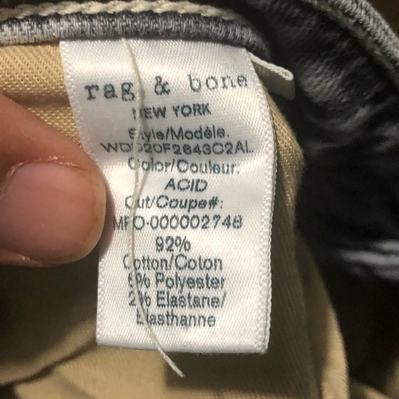 Rag & Bone Dre Low Rise Slim Boyfriend Jeans Women's 30 Relaxed Fit in Acid Wash - Picture 4 of 6